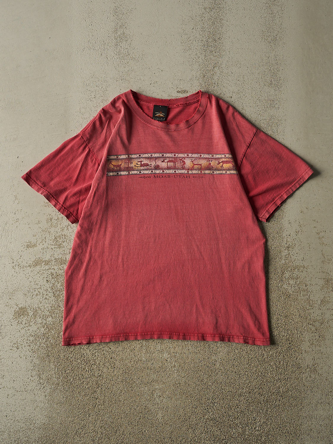 Vintage 90s Sun Faded Red Utah Tee (L)