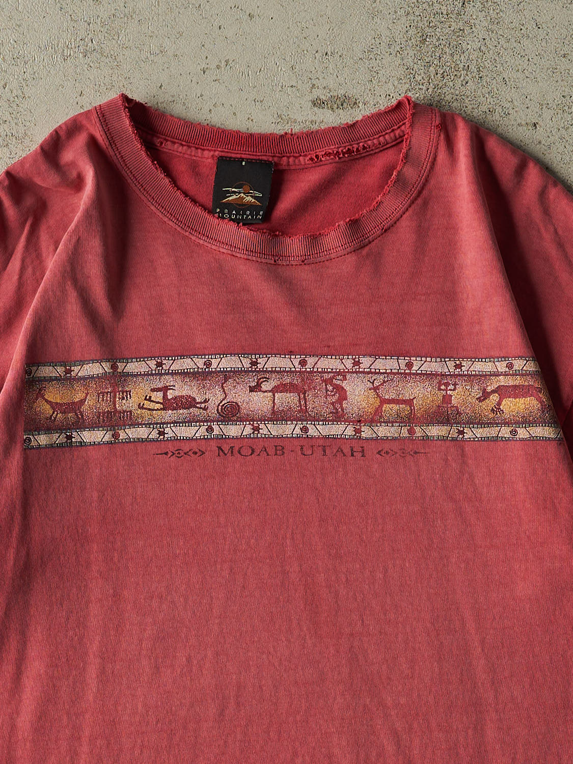 Vintage 90s Sun Faded Red Utah Tee (L)