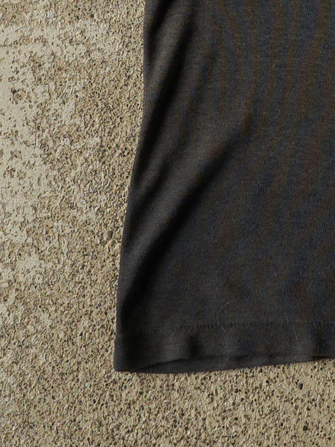 Vintage 80s Charcoal Grey Quarter Button Tee (XS)