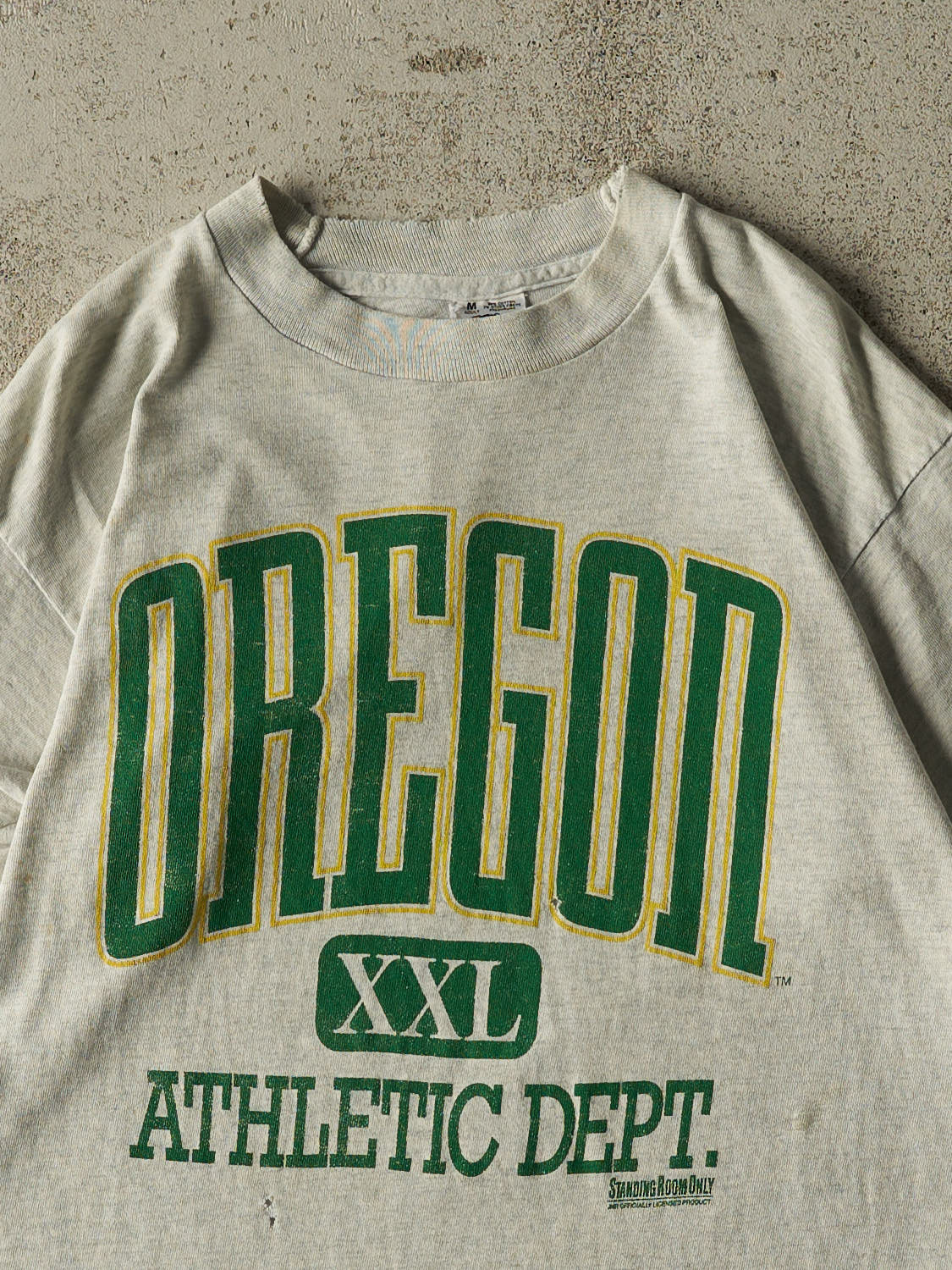 Vintage 90s Heather Grey University of Oregon Single Stitch Tee (M/L)