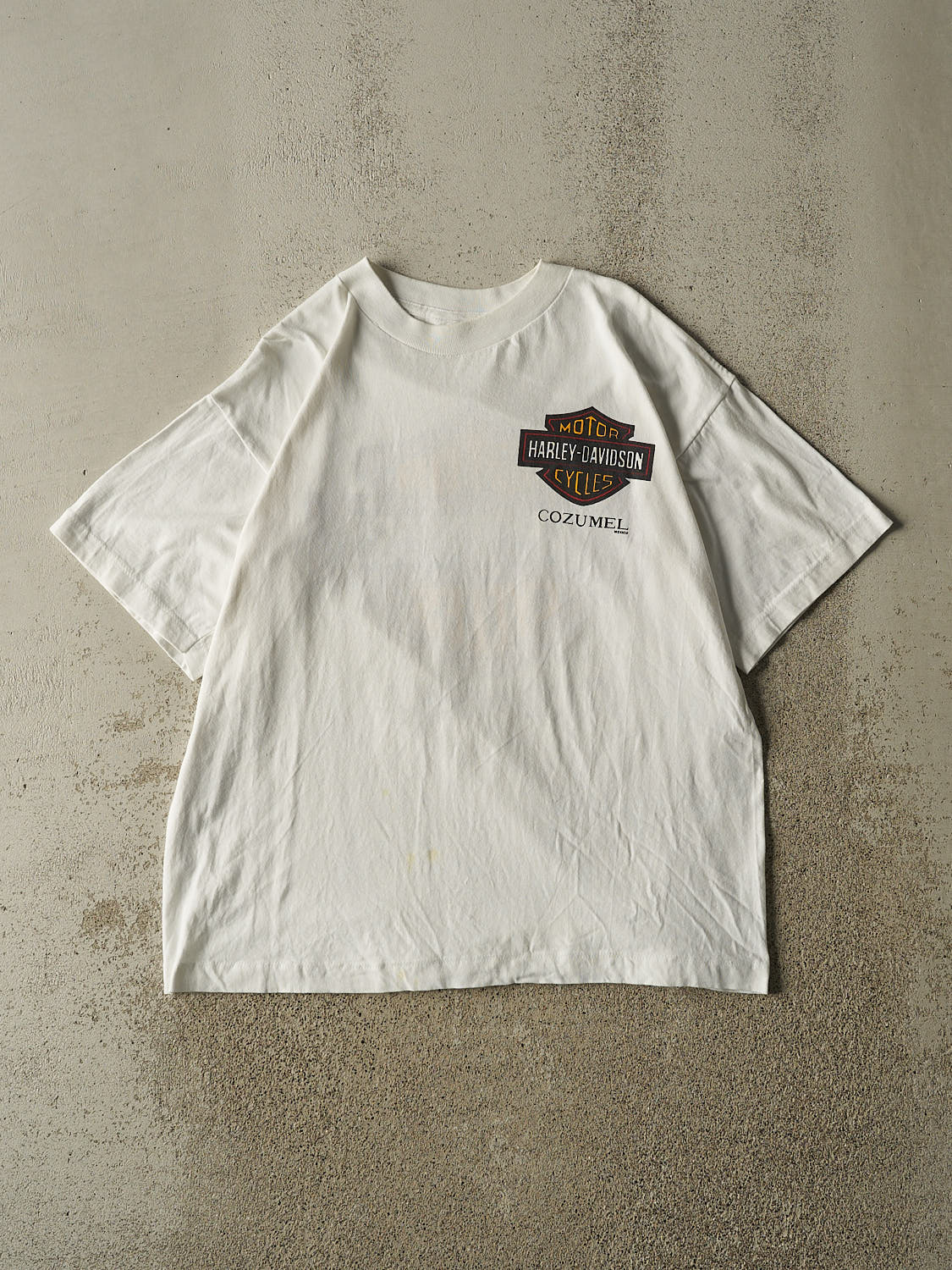Vintage 90s White Harley Davidson Cozumel Mexico Tee (L/XL)