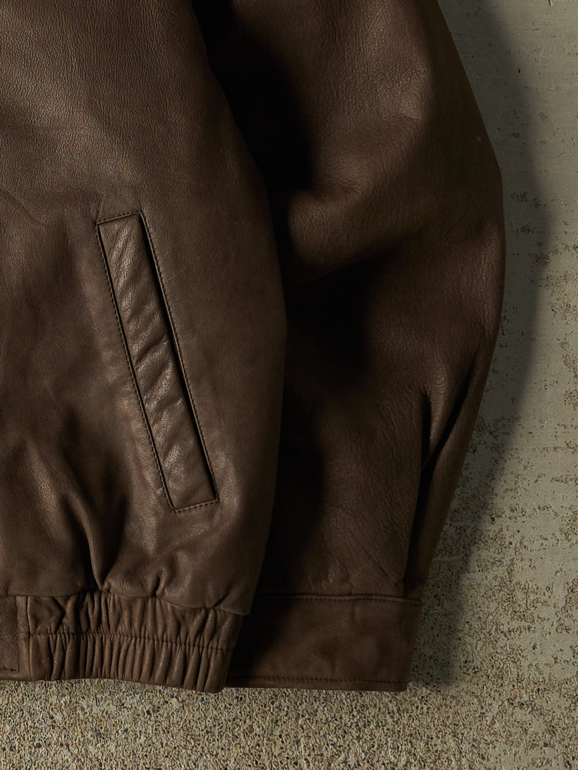 Vintage 90s Brown Savile Row Bomber Leather Jacket (M)