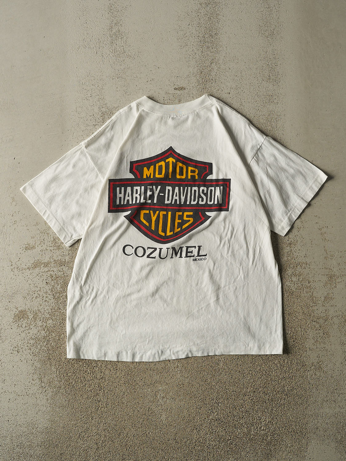 Vintage 90s White Harley Davidson Cozumel Mexico Tee (L/XL)