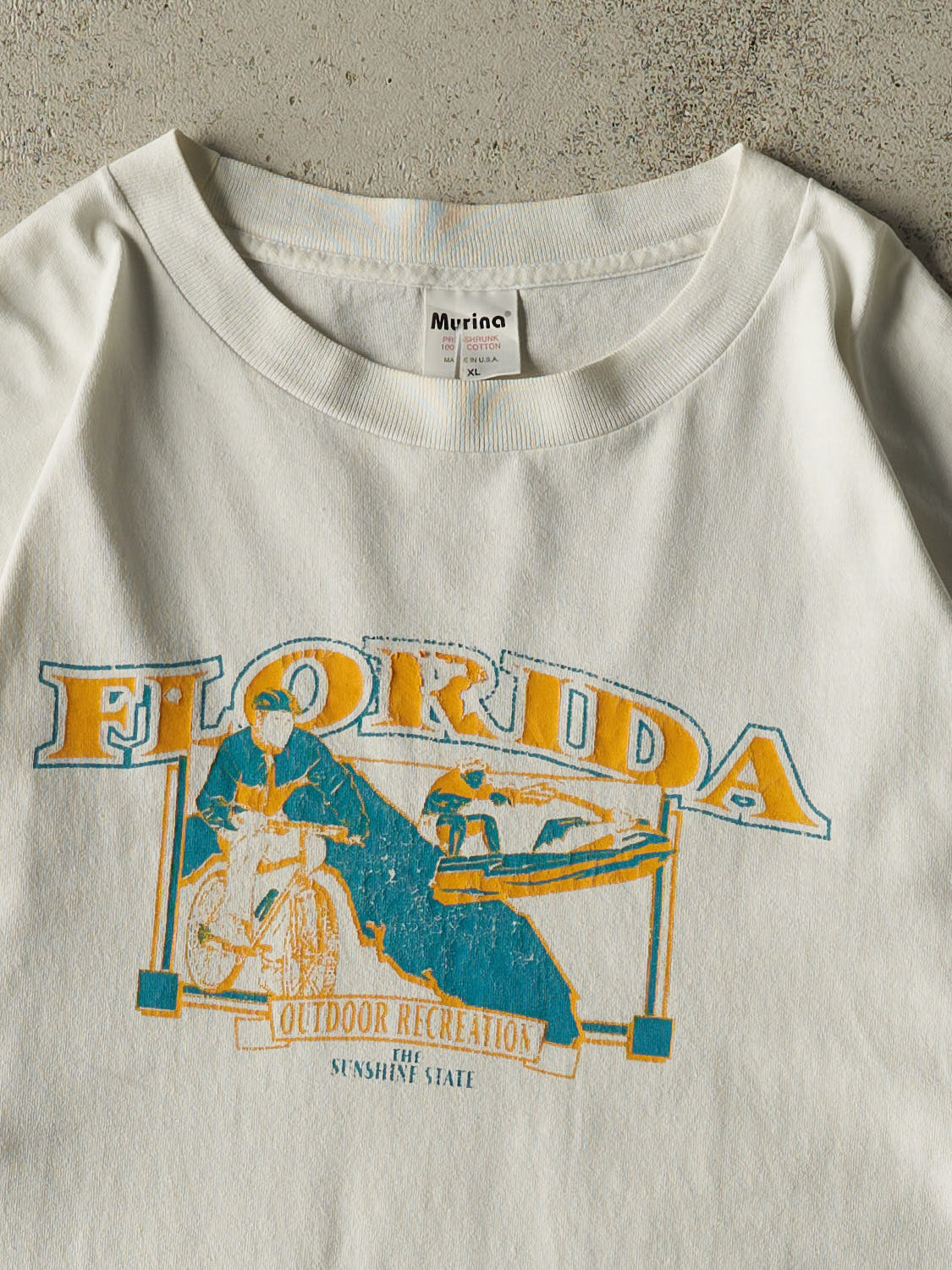 Vintage 90s White Florida Cropped Tee (M)