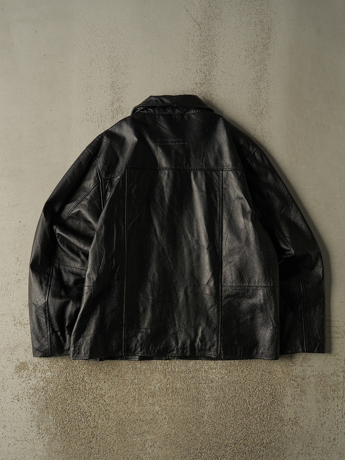 Vintage 90s Black Leather Jacket (XL)
