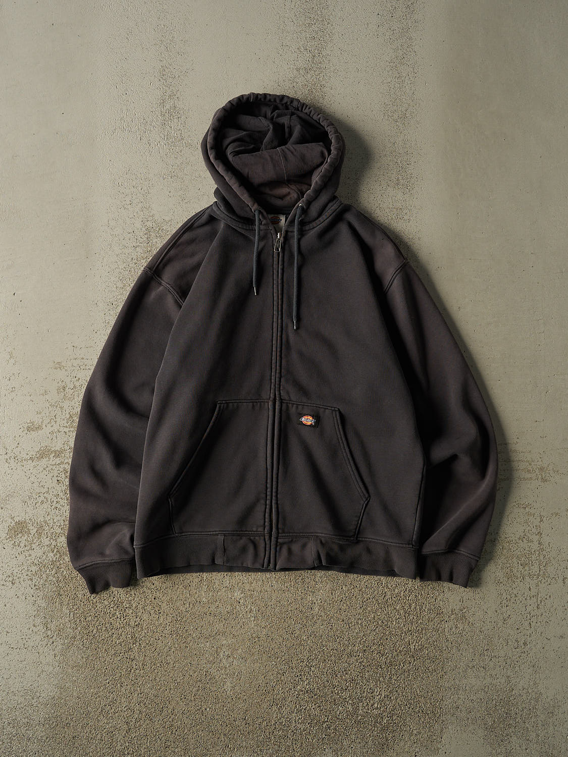 Vintage Y2K Faded Black Dickies Zip Up Hoodie (L/XL)