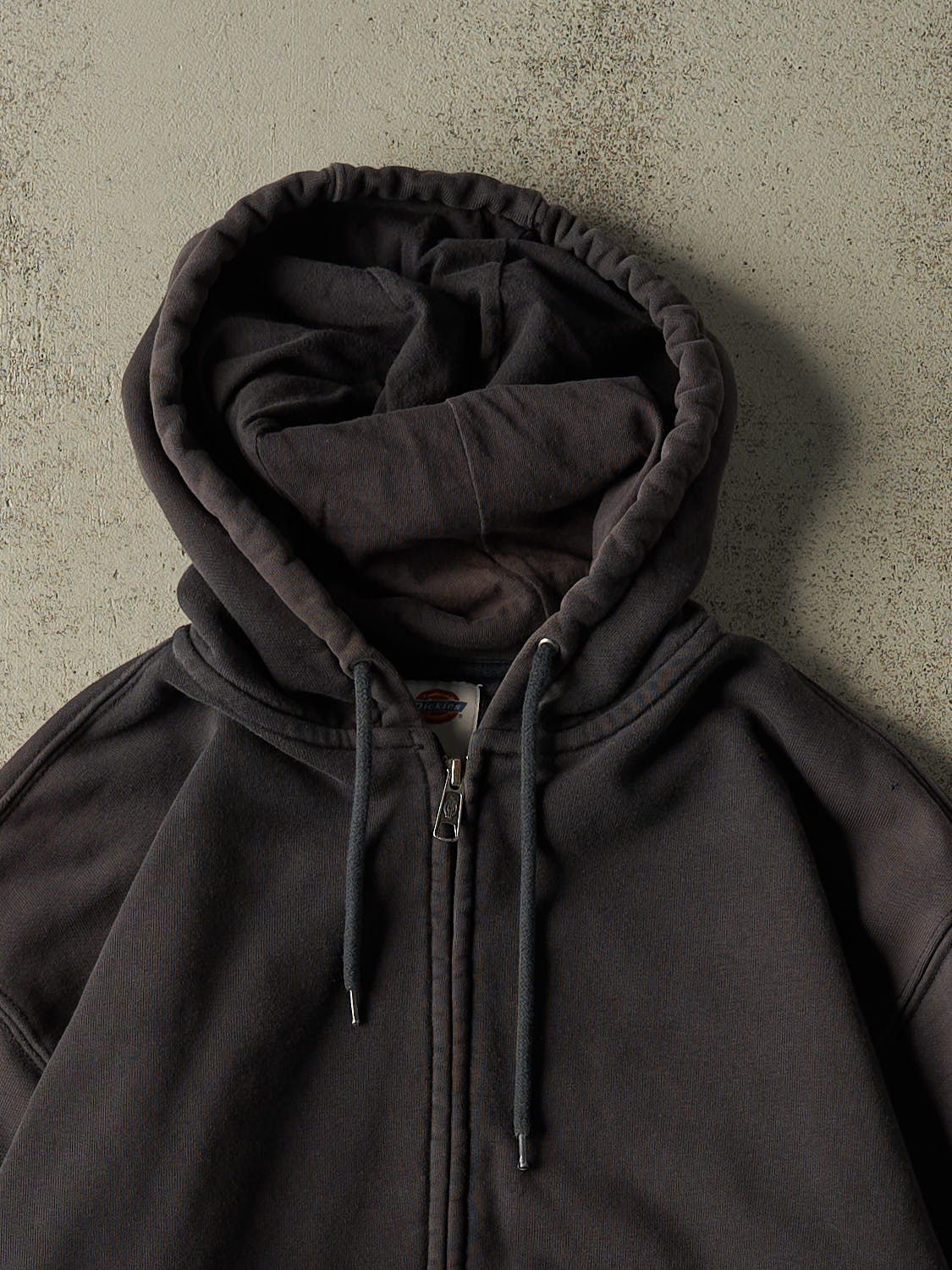 Vintage Y2K Faded Black Dickies Zip Up Hoodie (L/XL)