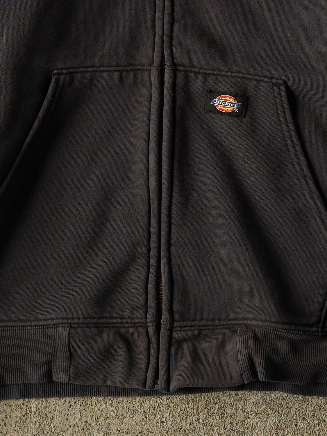 Vintage Y2K Faded Black Dickies Zip Up Hoodie (L/XL)