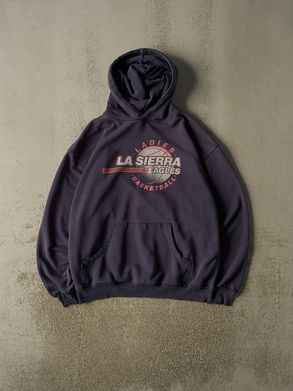 Vintage 90s Faded Navy La Sierra Eagles Ladies Basketball Hoodie (XL)