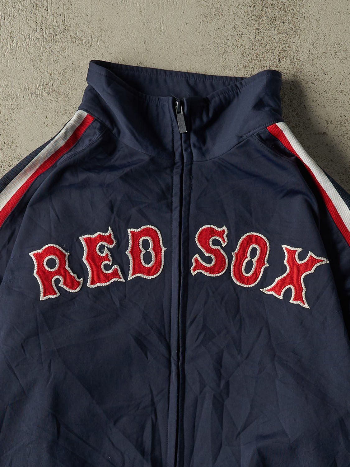 Vintage Y2K Navy Blue Boston Red Sox Track Sweater (L)