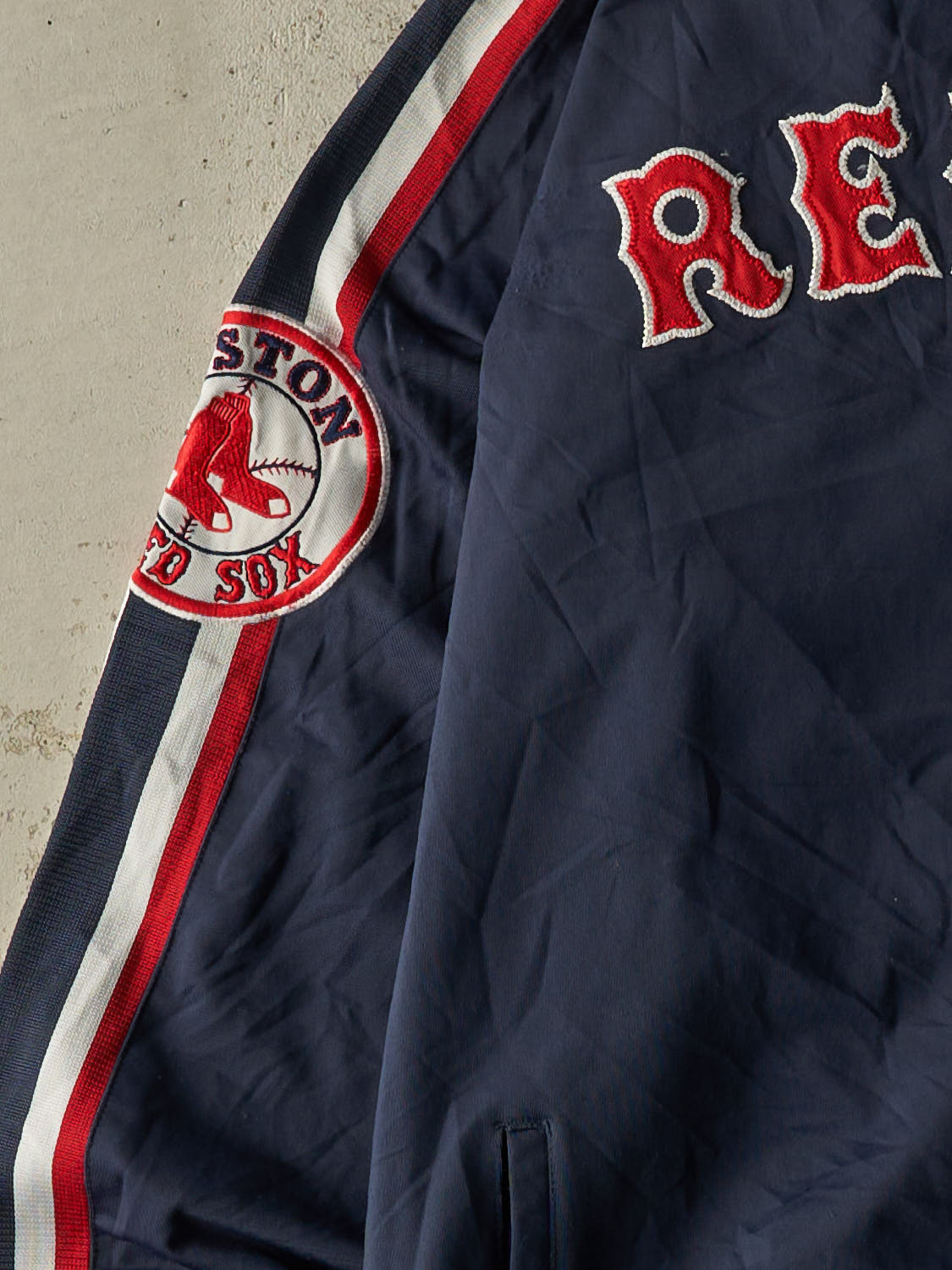 Vintage Y2K Navy Blue Boston Red Sox Track Sweater (L)