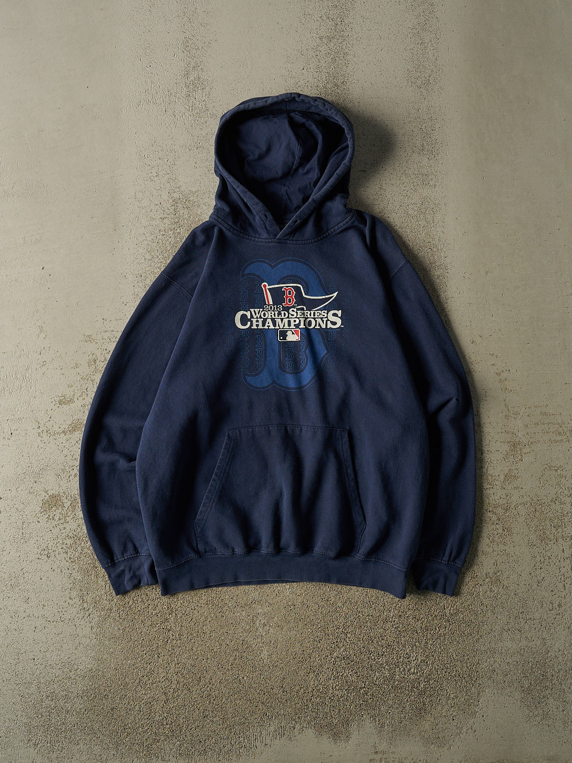 Vintage 13' Navy Blue Boston Red Sox World Series Champions Hoodie (L)