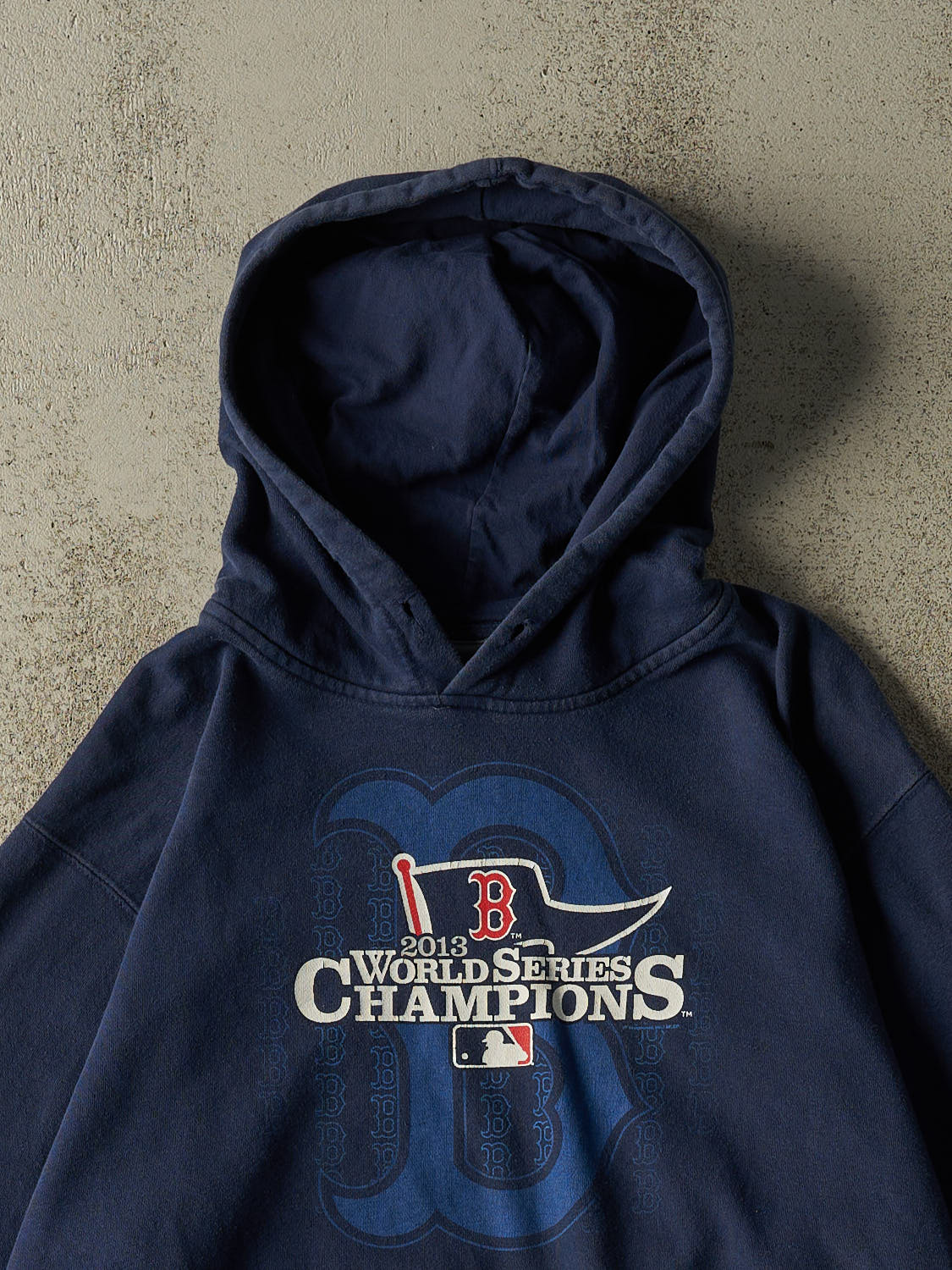 Vintage 13' Navy Blue Boston Red Sox World Series Champions Hoodie (L)