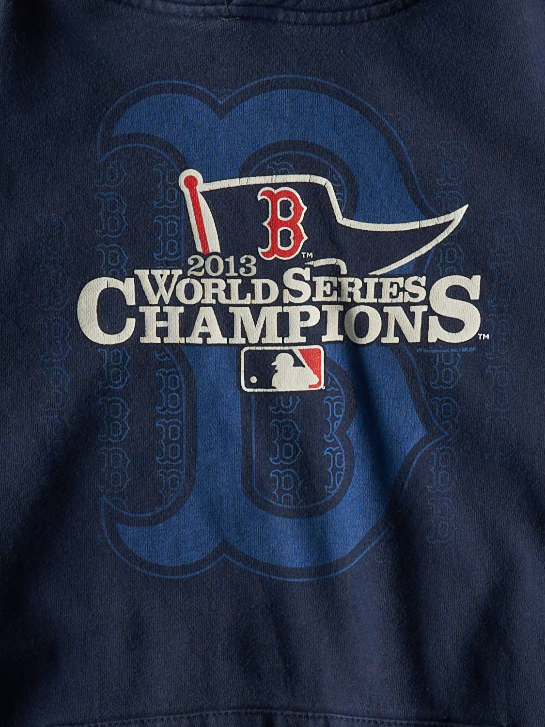 Vintage 13' Navy Blue Boston Red Sox World Series Champions Hoodie (L)