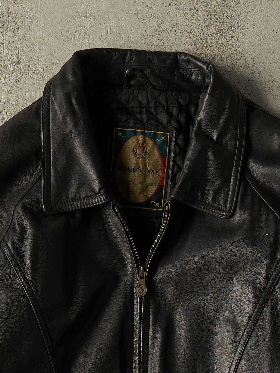 Vintage 80s Black Leather Bomber Jacket (M/L)