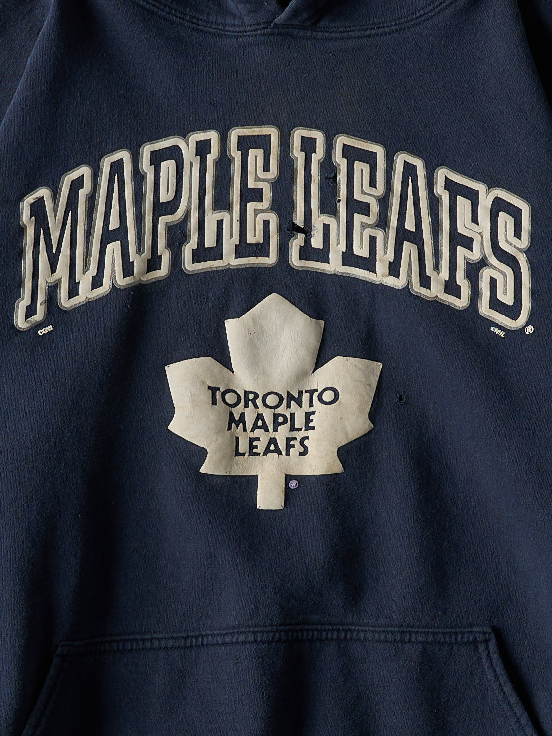 Vintage 90s Navy Blue Toronto Maple Leafs Hoodie (XL)