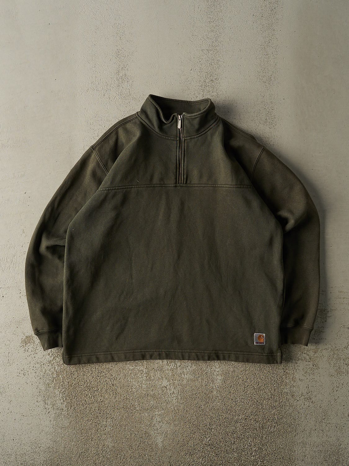 Vintage 90s Green Carhartt Quarter Zip Sweater (L/XL)