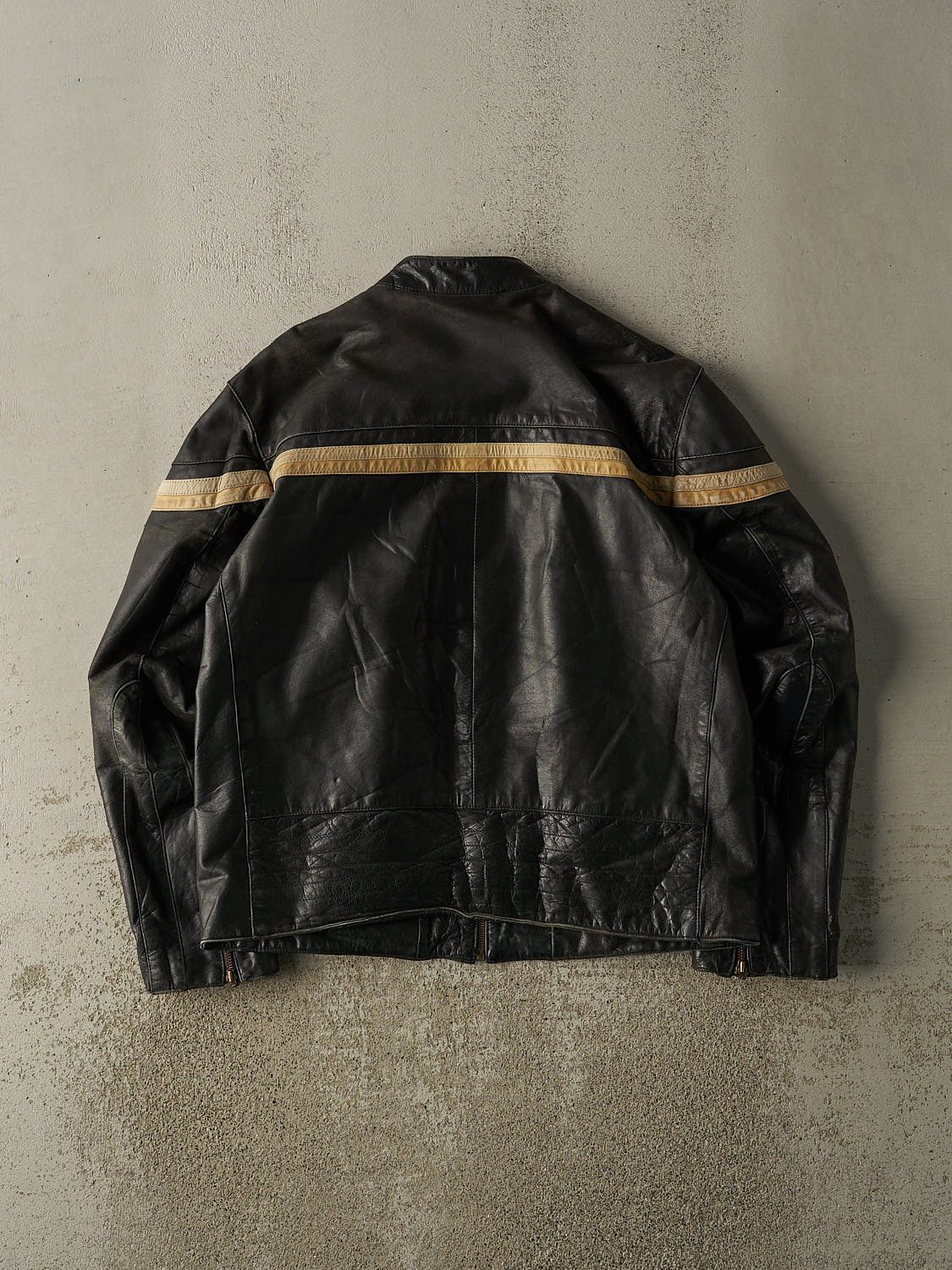 Vintage 90s Black Racing Leather Jacket (L)