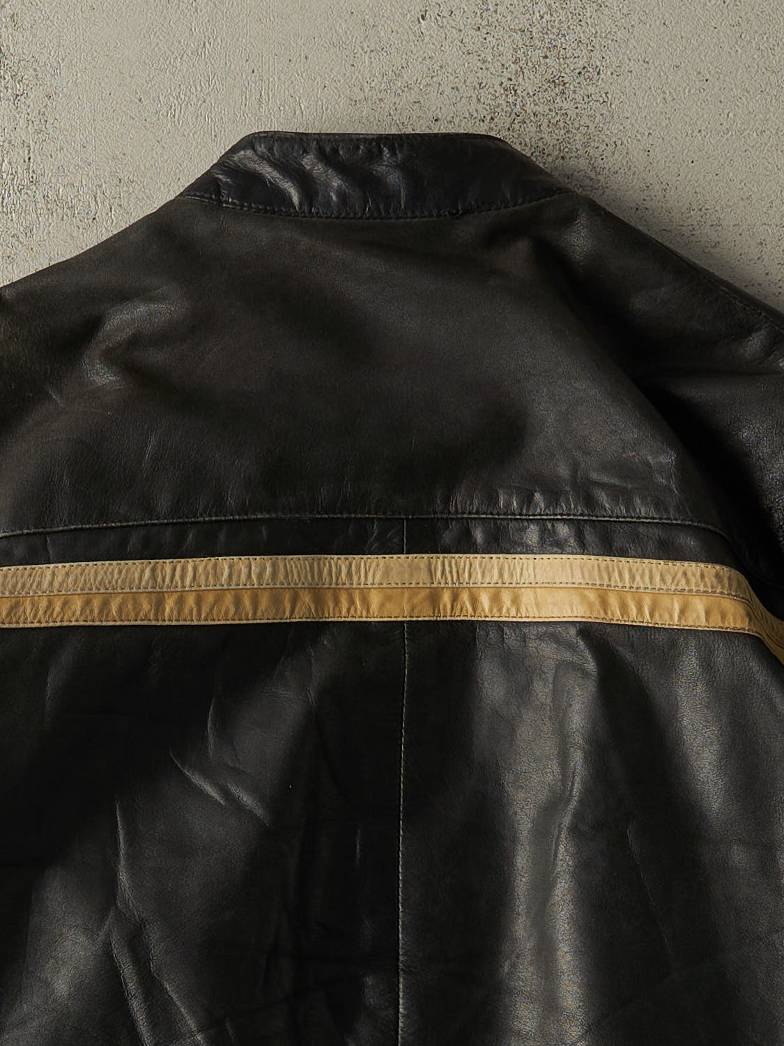 Vintage 90s Black Racing Leather Jacket (L)