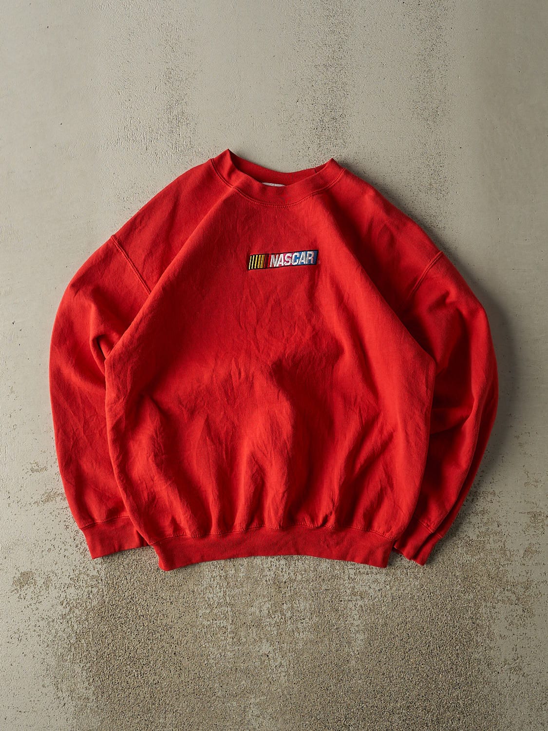 Vintage 90s Red Nascar Embroidered Crewneck (L)