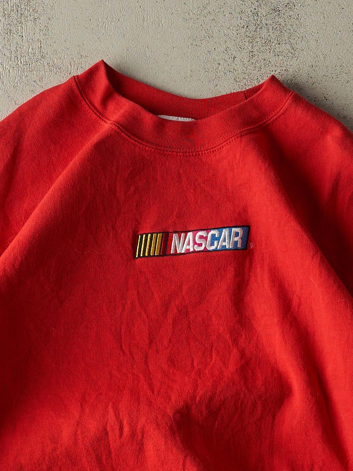 Vintage 90s Red Nascar Embroidered Crewneck (L)