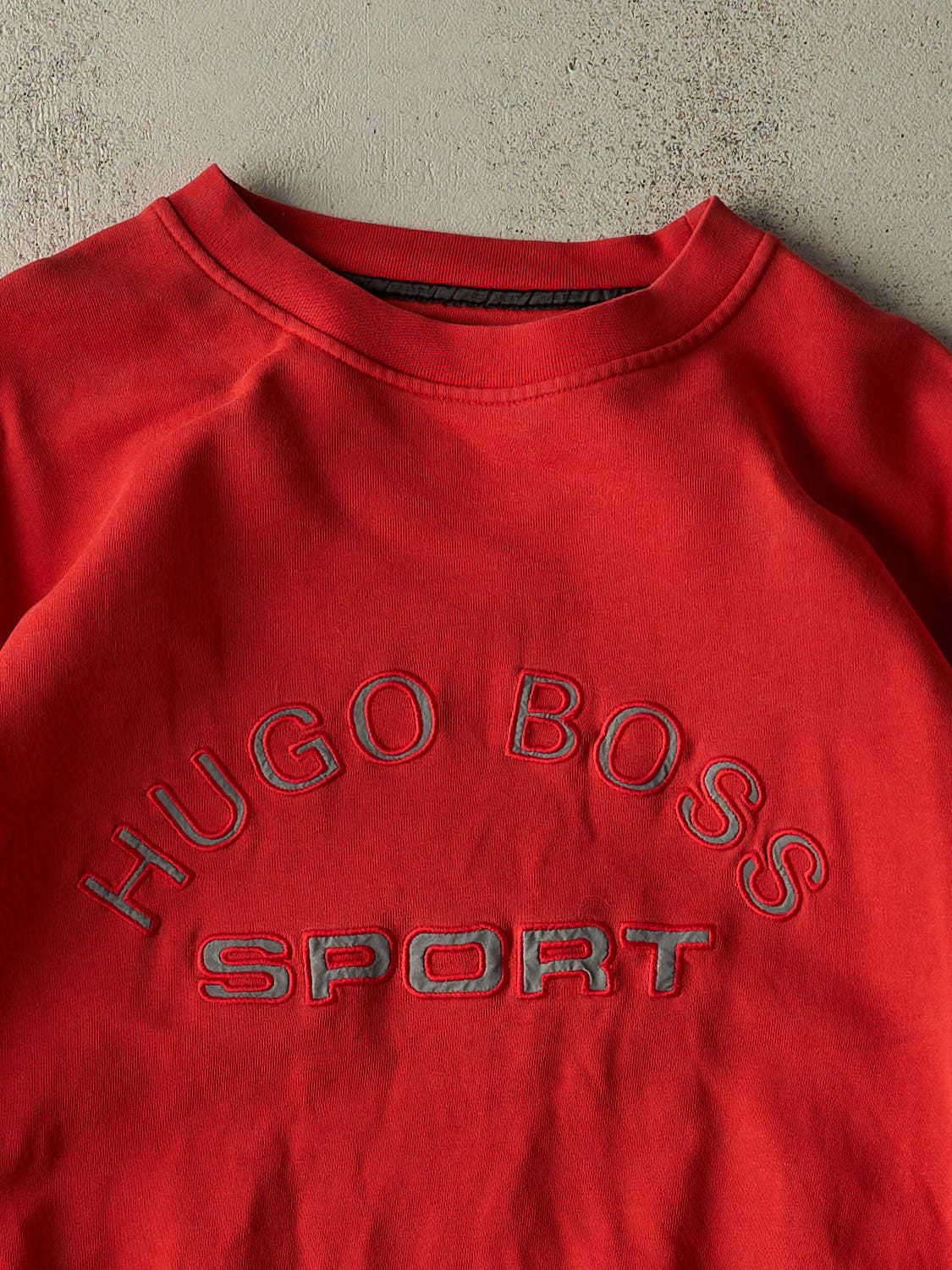Vintage Y2K Red Hugo Boss Embroidered Crewneck (XL)