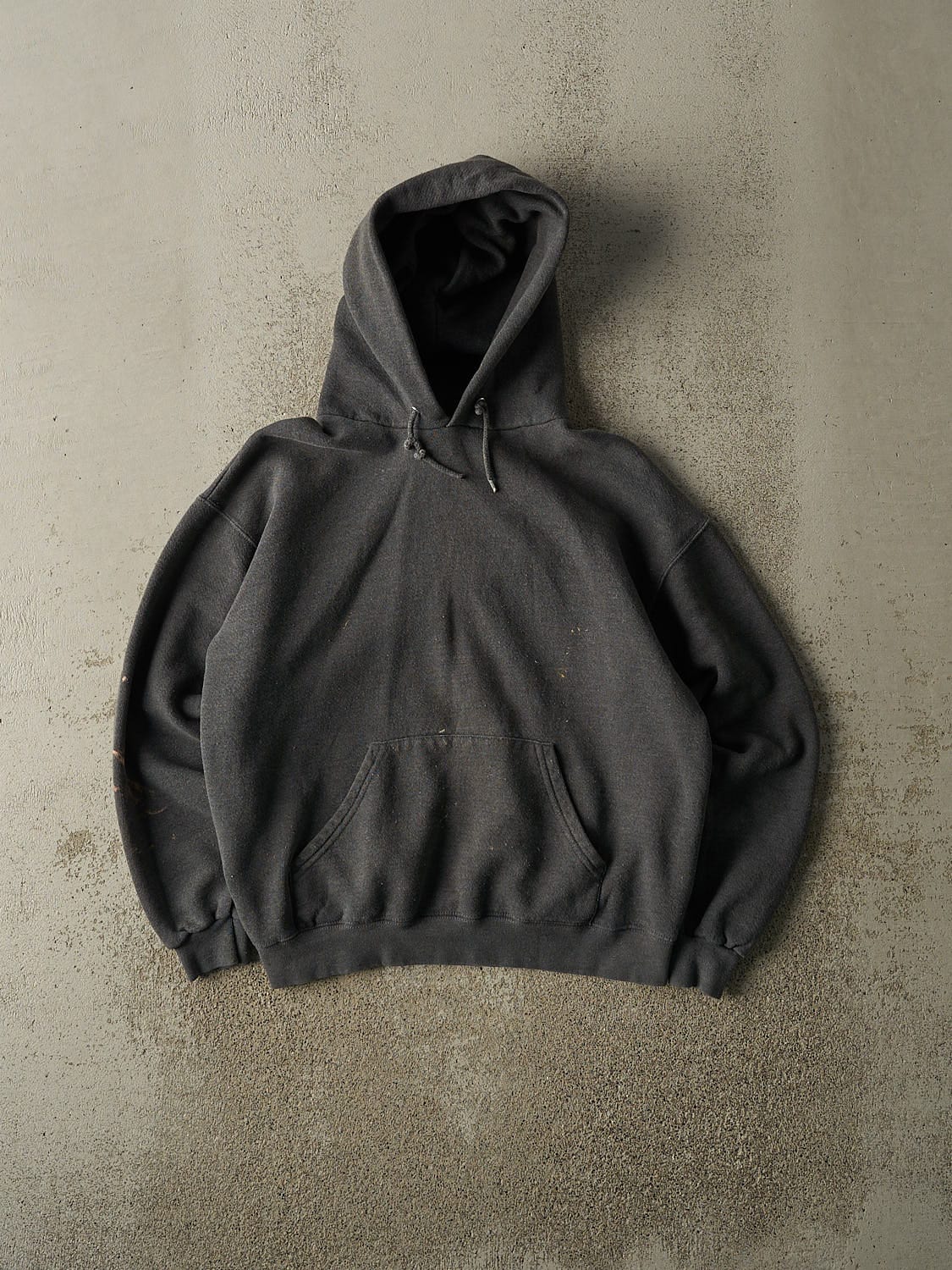 Vintage 90s Charcoal Grey Blank Hoodie (XS/S)