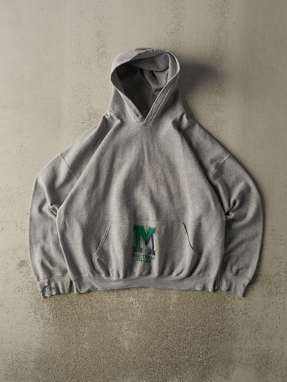 Vintage Y2K Grey Mercyhurst College Hoodie (XL)