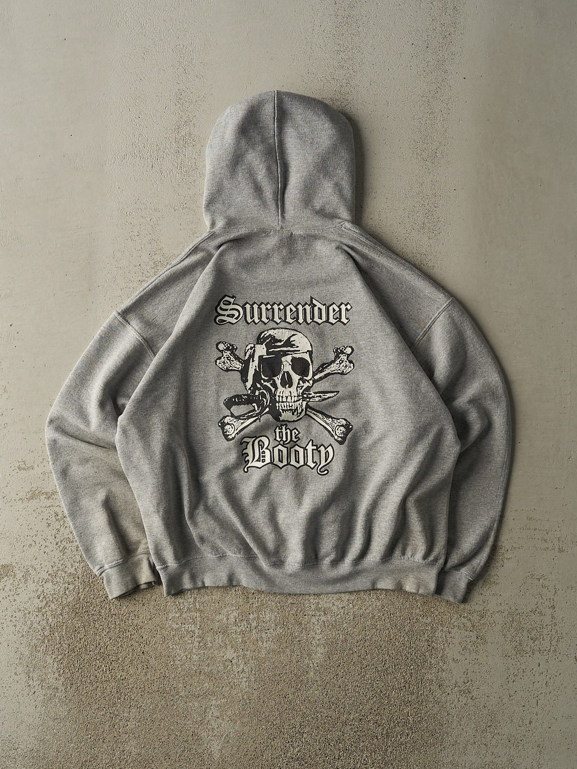 Vintage Y2K Grey Booties Pirate Hoodie (L/XL)