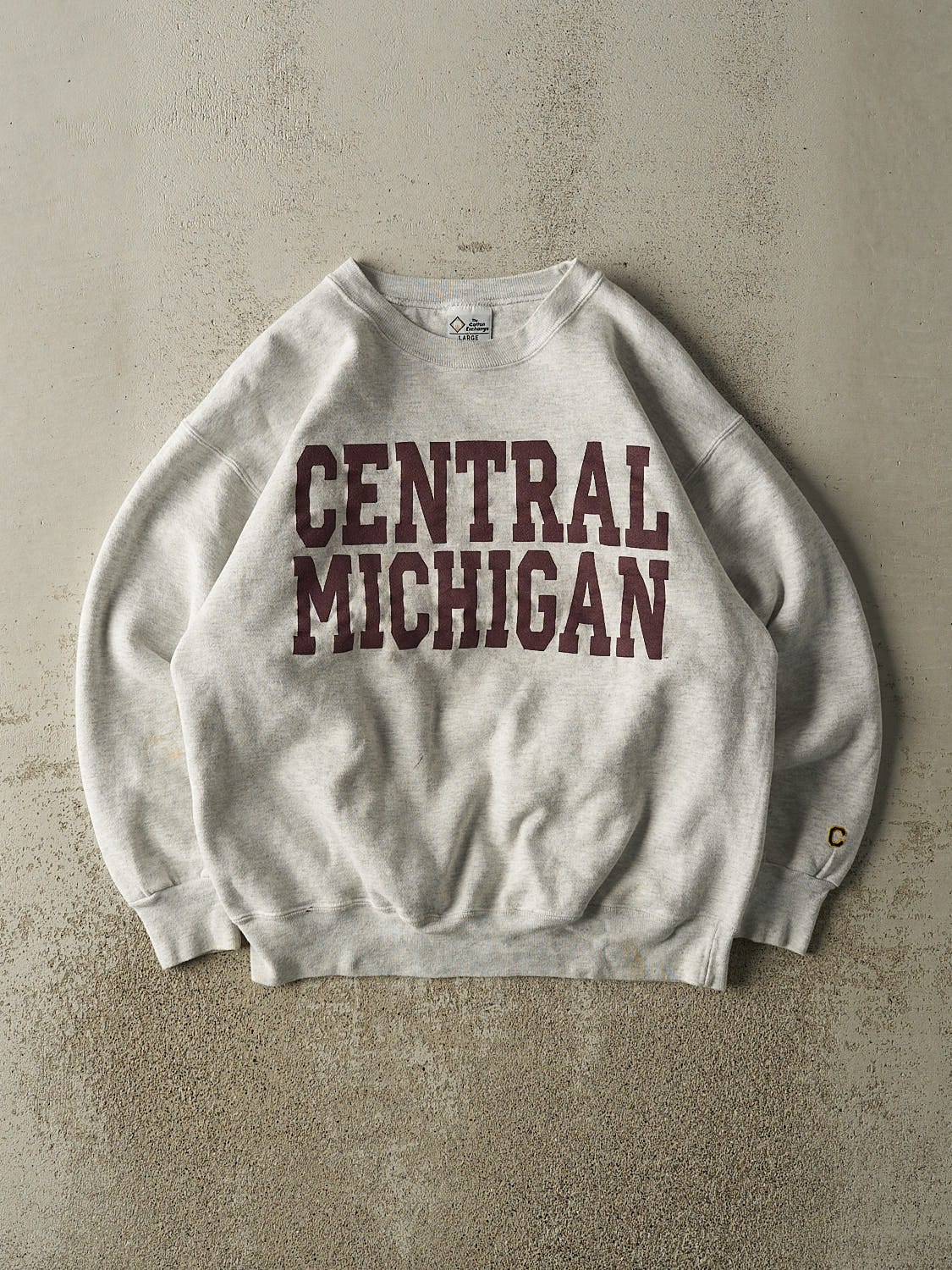 Vintage 80s Heather Grey Central Michigan Crewneck (M/L)