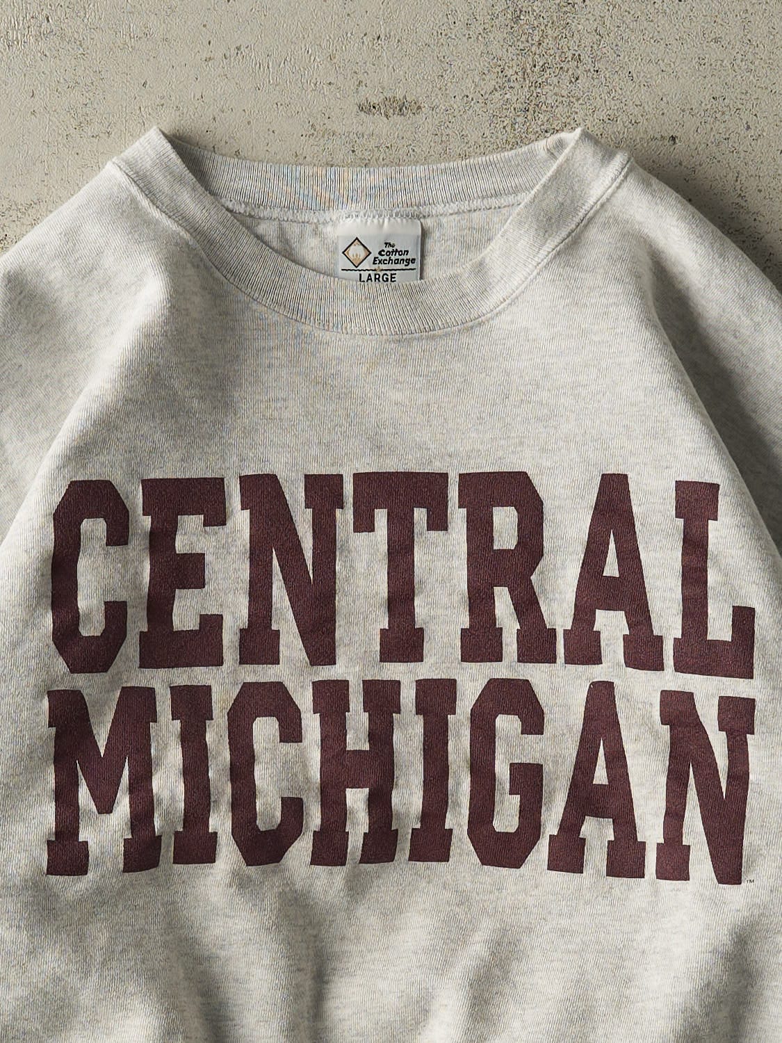 Vintage 80s Heather Grey Central Michigan Crewneck (M/L)