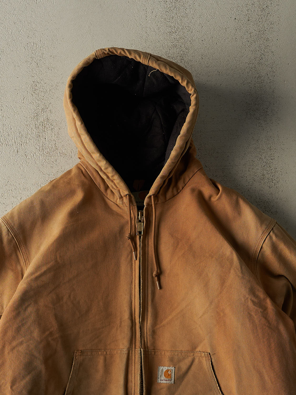 Vintage 90s Camel Carhartt Hooded Active Jacket (L/XL)