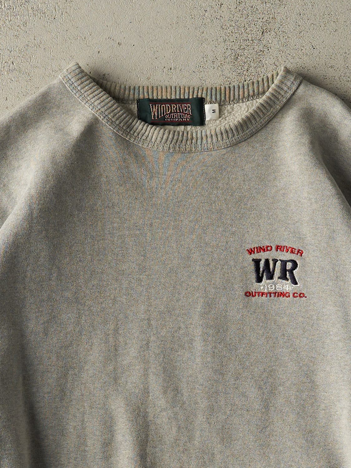 Vintage 90s Grey Wind River Embroidered Crewneck (L)