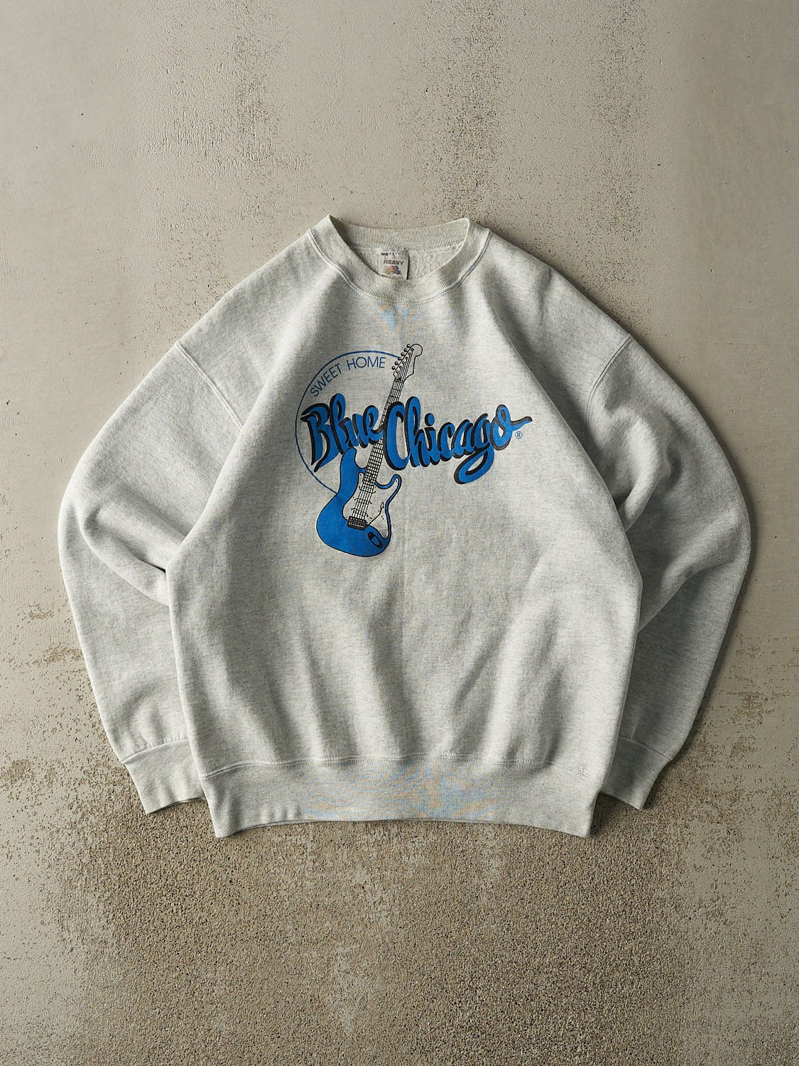 Vintage 80s Heather Grey Blue Chicago Crewneck (M/L)