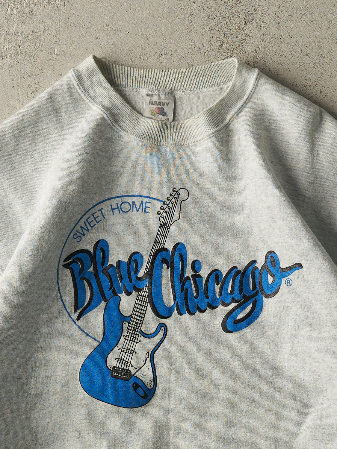 Vintage 80s Heather Grey Blue Chicago Crewneck (M/L)