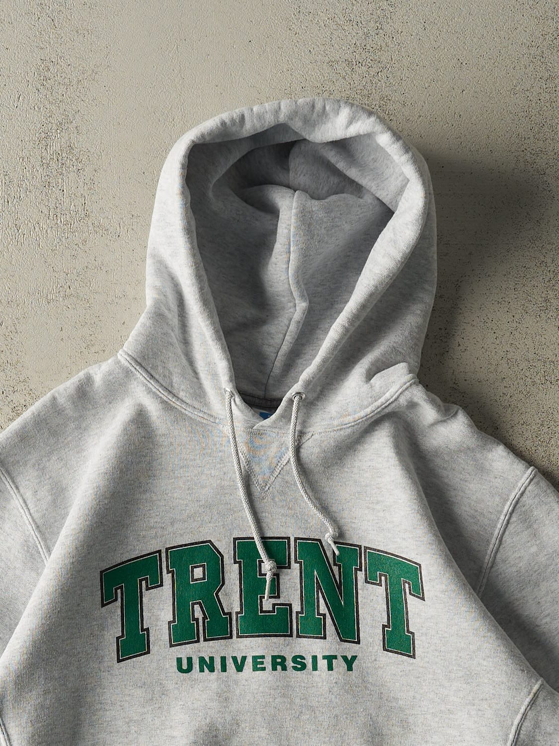 Vintage Y2K Heather Grey Russell Athletic Trent University Hoodie (M/L)