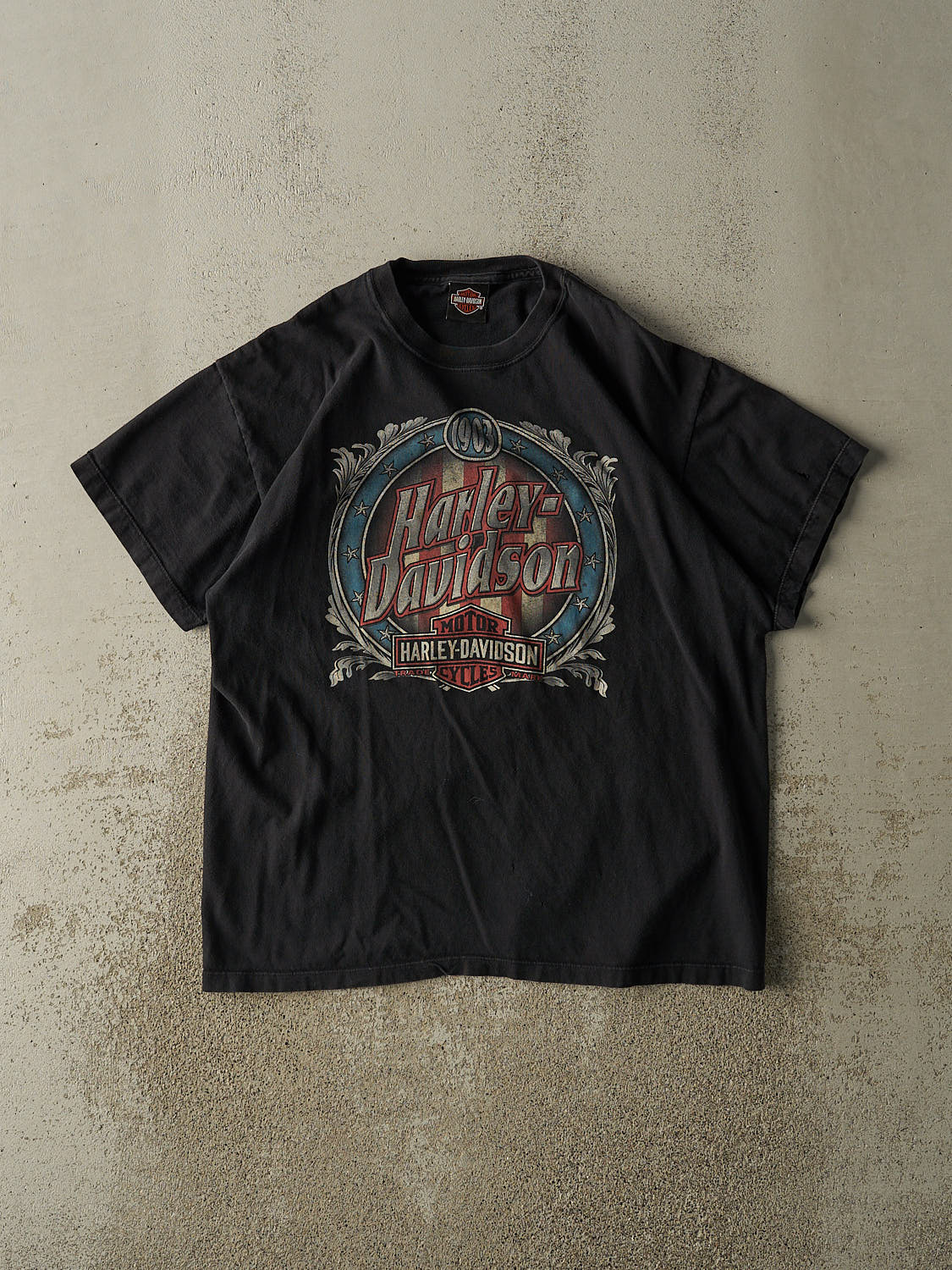 Vintage 12' Black Harley Davidson Canton OH Tee (L/XL)