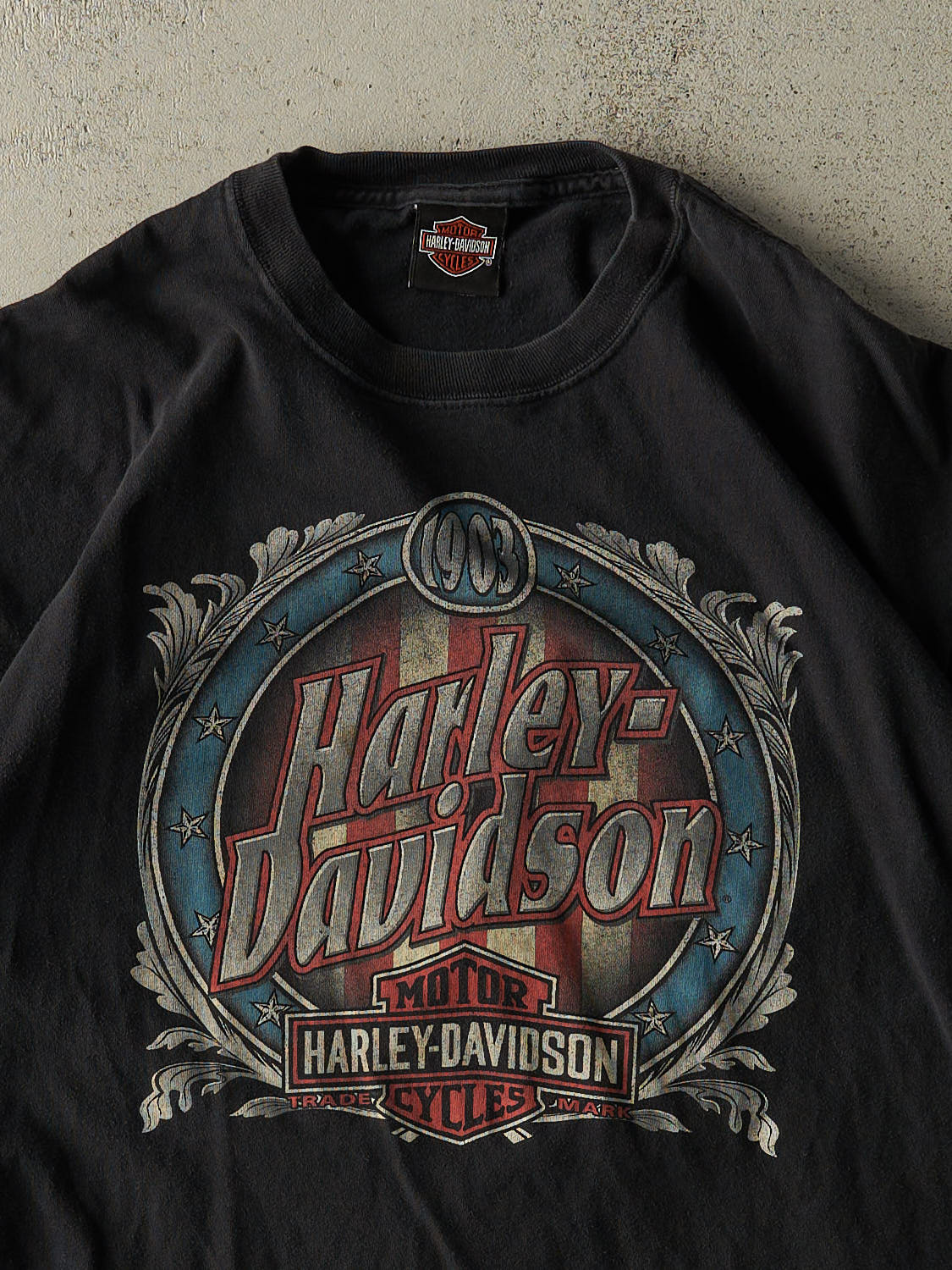 Vintage 12' Black Harley Davidson Canton OH Tee (L/XL)