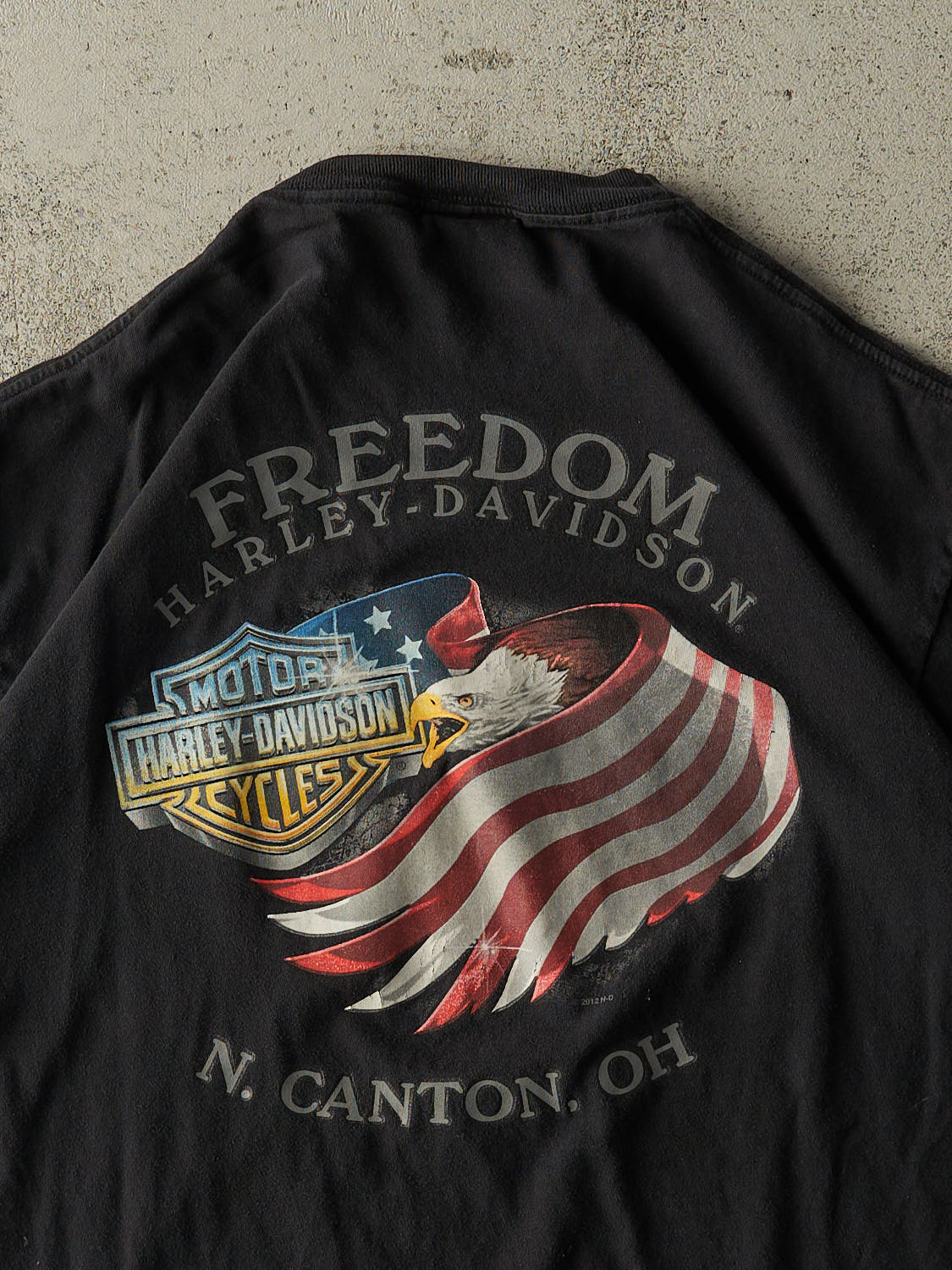 Vintage 12' Black Harley Davidson Canton OH Tee (L/XL)