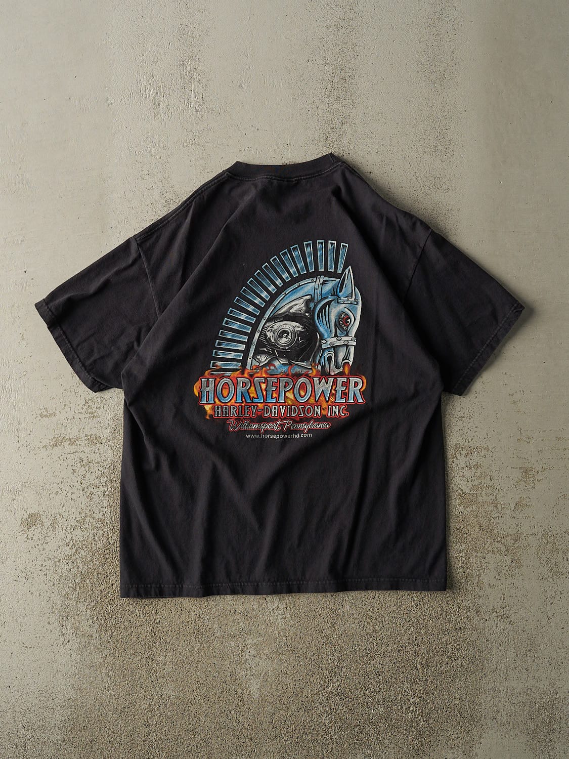 Vintage 07' Black Harley Davidson Williamsport PA Tee (L/XL)