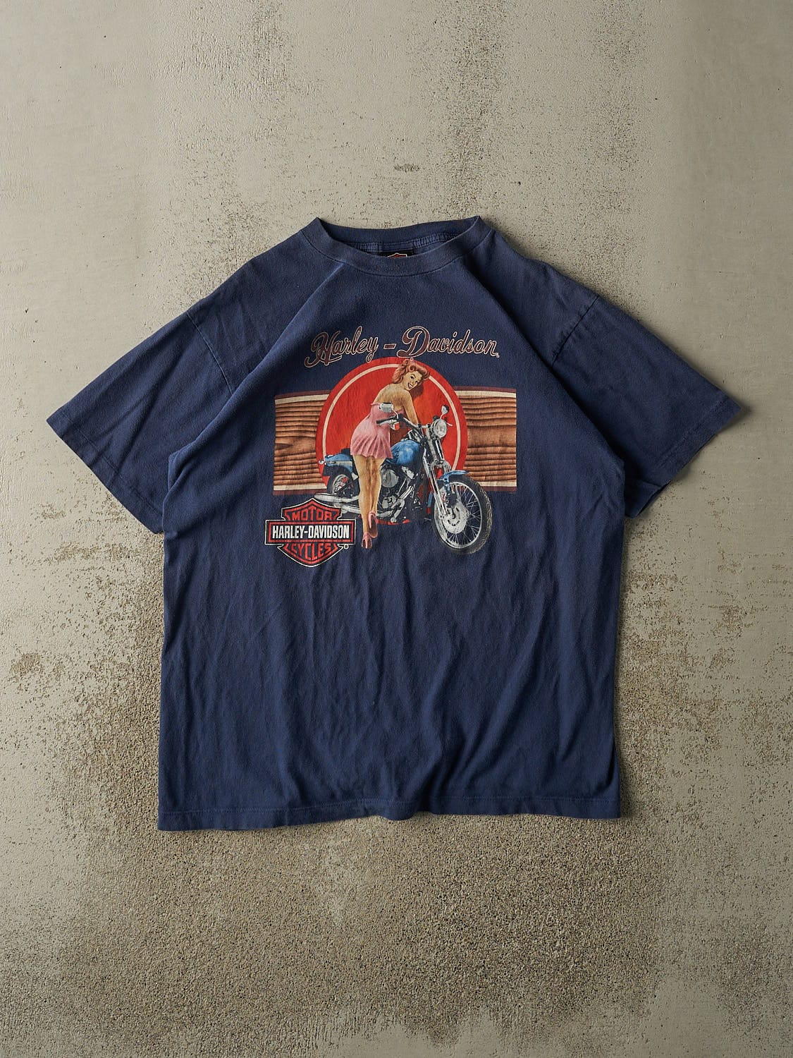 Vintage 05' Navy Blue Harley Davidson Elyria OH Tee (L/XL)