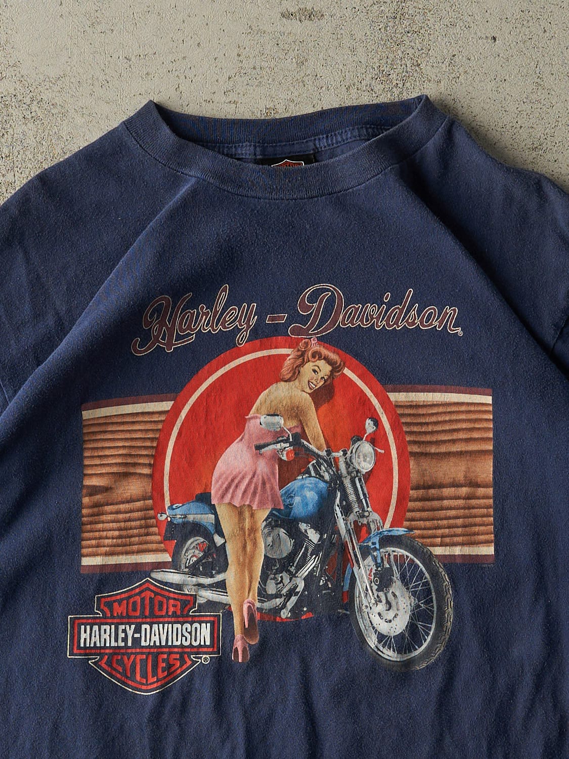 Vintage 05' Navy Blue Harley Davidson Elyria OH Tee (L/XL)