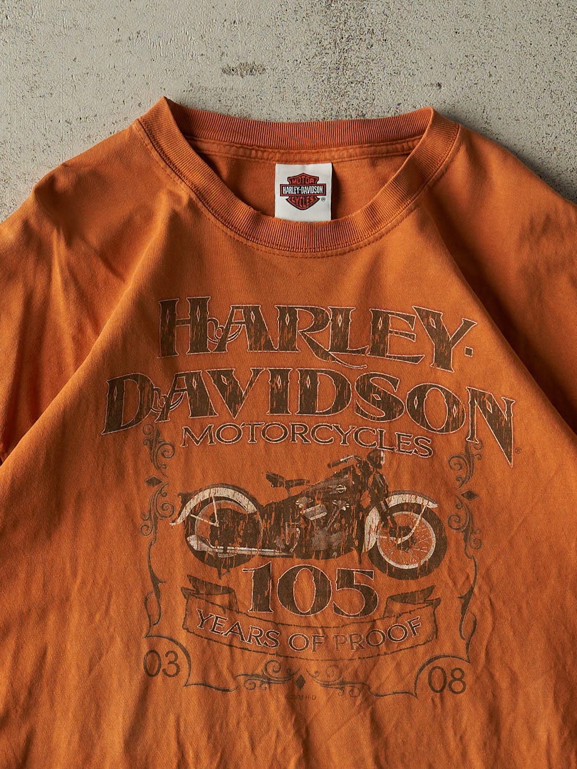Vintage 08' Orange Harley Davidson North Carolina Tee (L/XL)