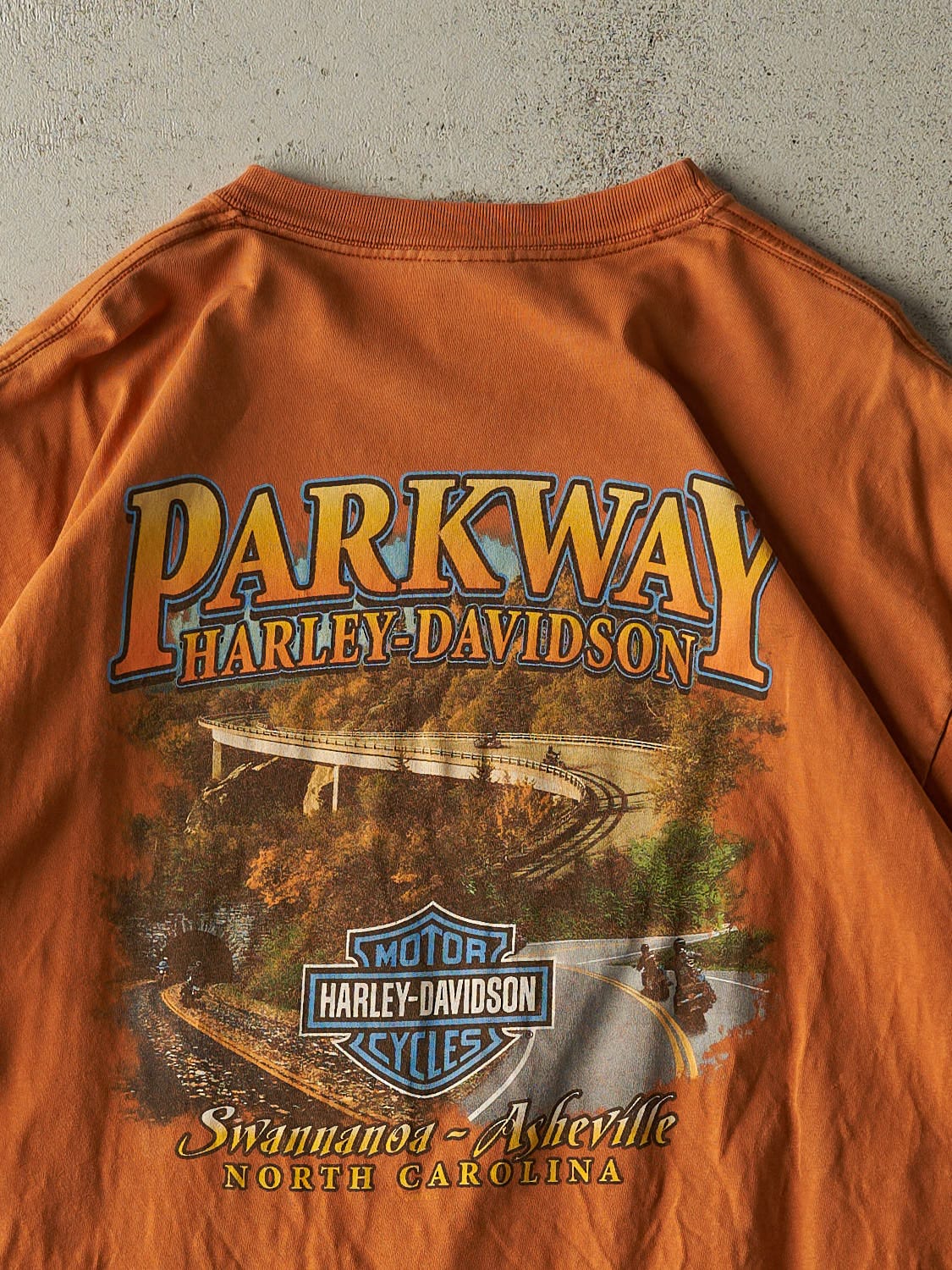 Vintage 08' Orange Harley Davidson North Carolina Tee (L/XL)