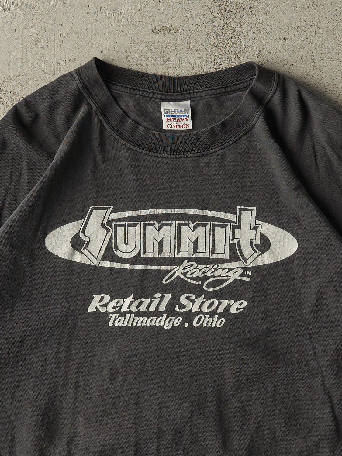 Vintage 90s Faded Black Summit Racing Store Tee (L/XL)