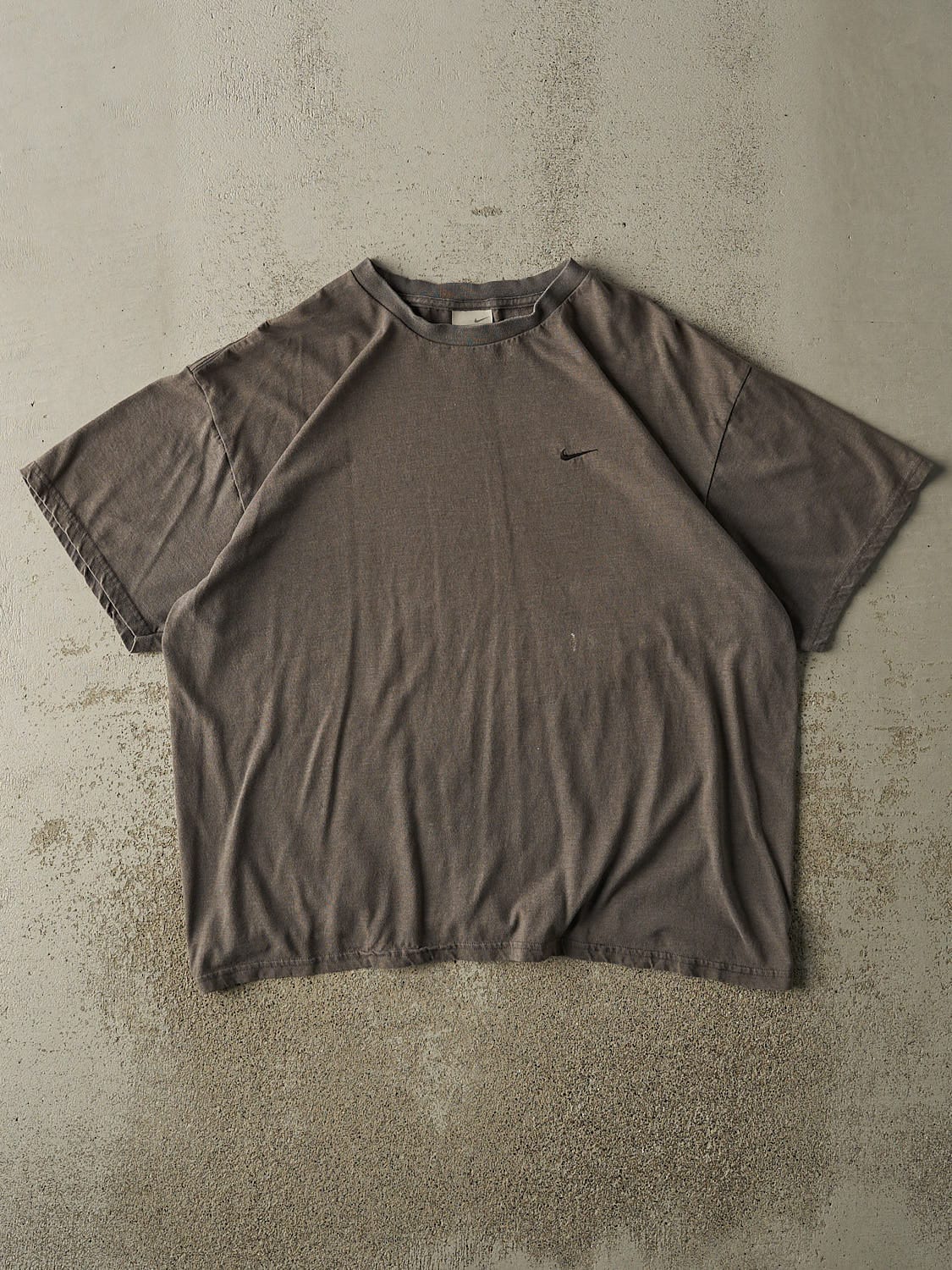 Vintage Y2K Washed Charcoal Grey Nike Swoosh Tee (XL/XXL)