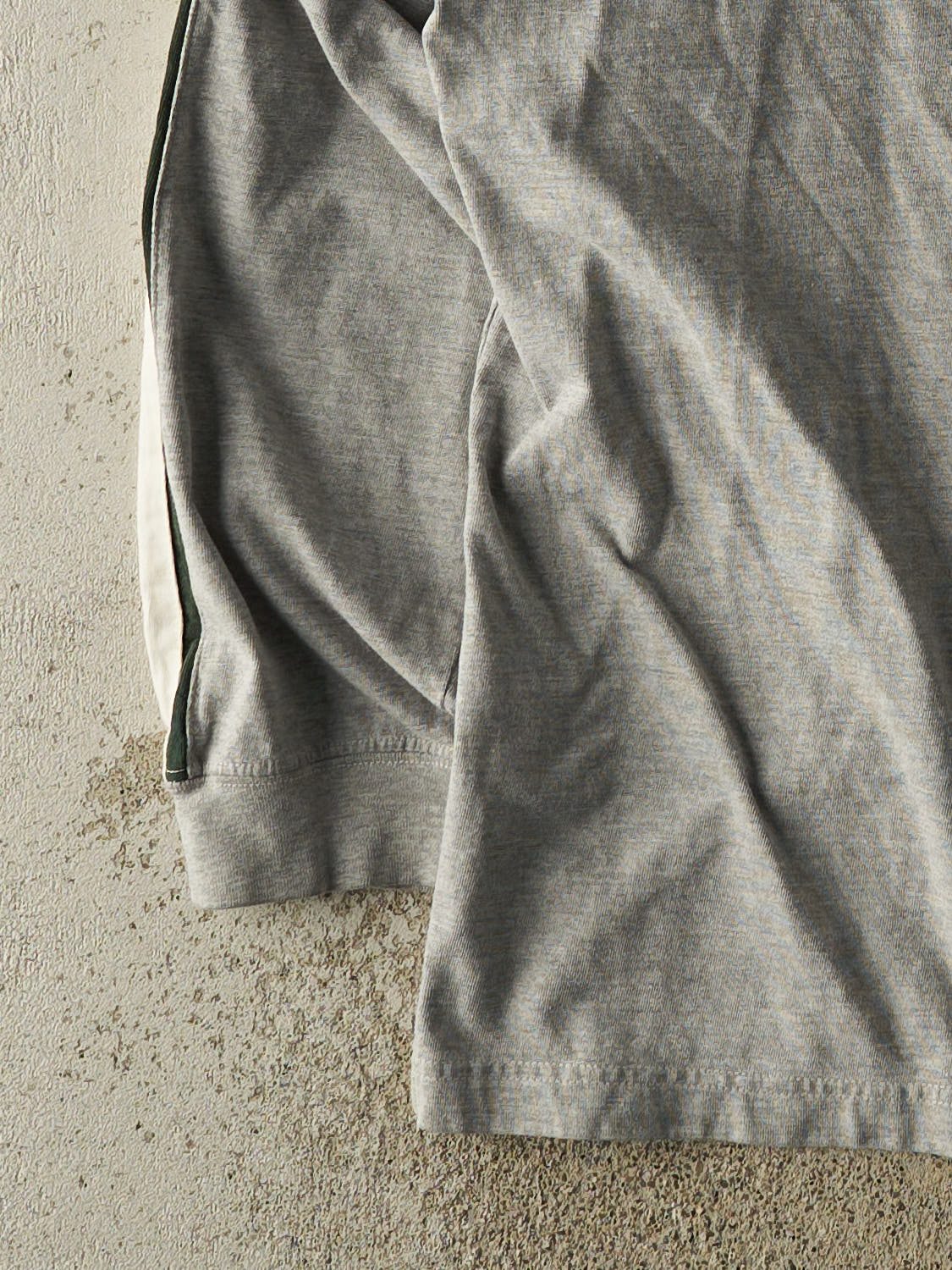 Vintage Y2K Grey American Eagle Striped V Neck Long Sleeve (XXL)