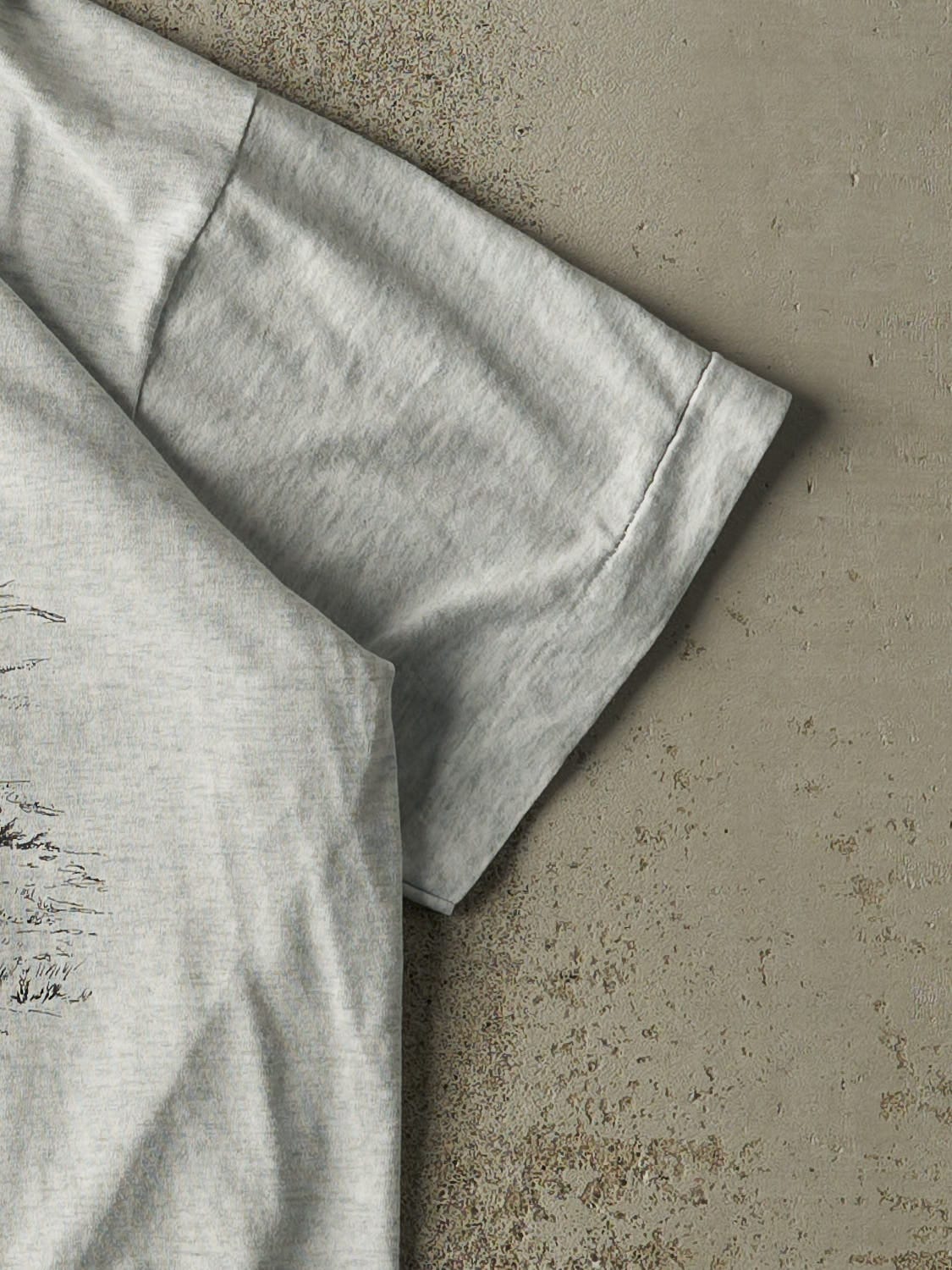 Vintage 80s Heather Grey Horse Single Stitch Tee (M)