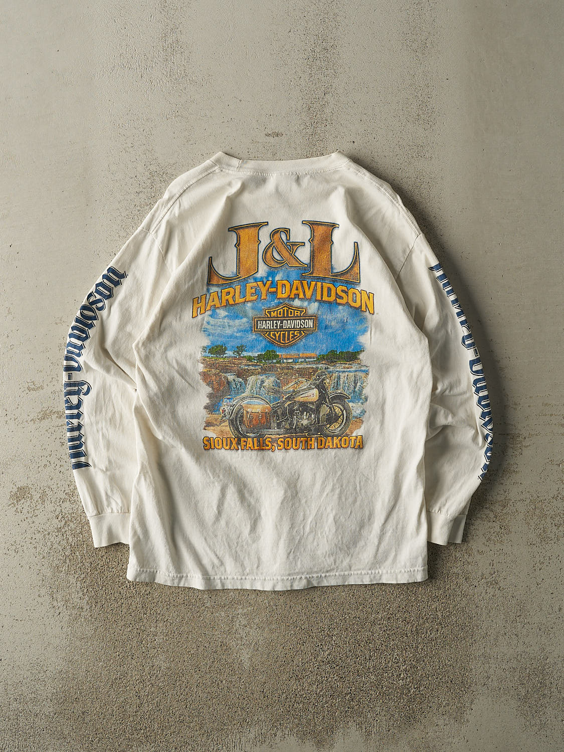 Vintage 13' White Harley Davidson Sioux Falls SD Long Sleeve (M/L)