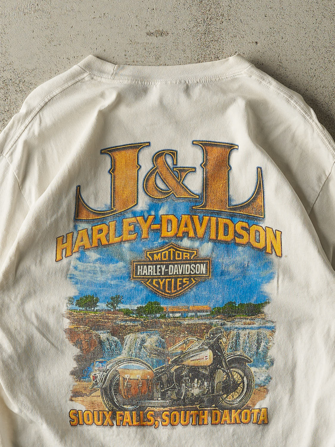 Vintage 13' White Harley Davidson Sioux Falls SD Long Sleeve (M/L)